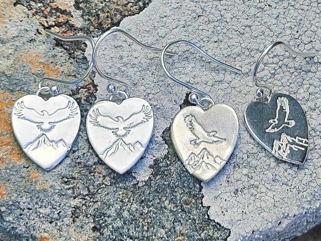 Eagle Mountain Heart Earrings 