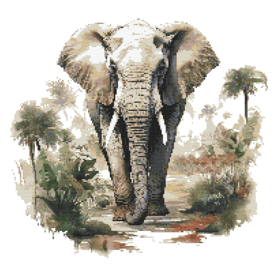 WATERCOLOUR ELEPHANT - Cross Stitch Pattern - Cross Stitch Chart