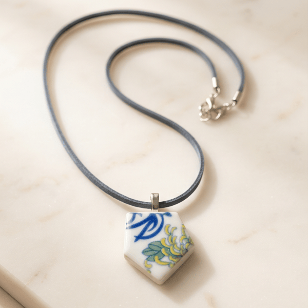 Pottery sea hand-picked in cornwall Necklace 