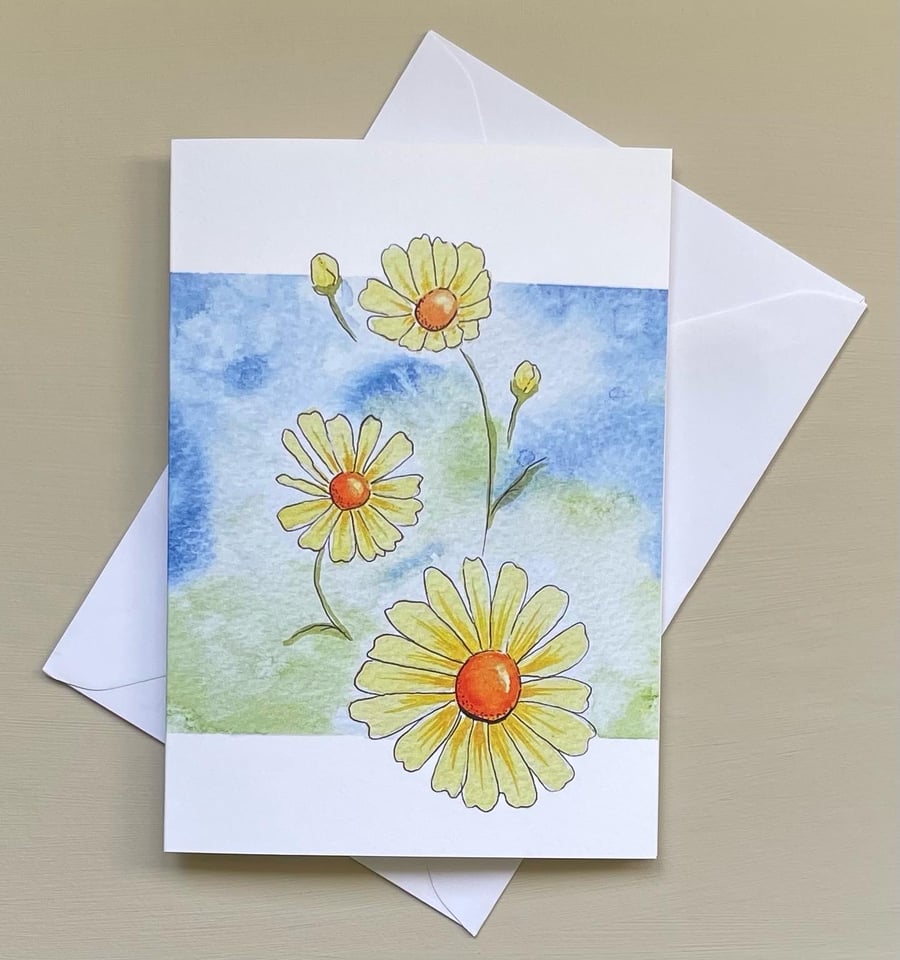Blank floral greeting card print from my own design