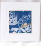 BOTANICAL CYANOTYPE PRINT CARD WITH GOLD LEAF