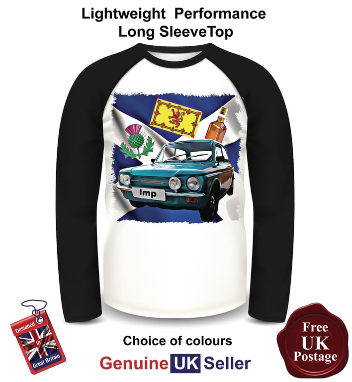 Scottish Imp, Blue Scottish Imp Top, Scottish Imp Long Sleeve Mens T Shirt