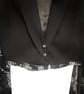 Upcycled Black Silver Sequin Blazer Cape Gothic Boho Alternative Statement Wear - Image 4