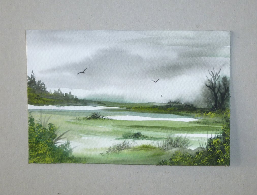original art watercolour landscape ( ref FA 18 R7 )