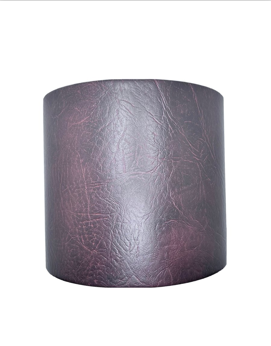 Handmade Faux Leather Fabric Lampshade Dark Brown Navy Green Chestnut Tan