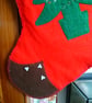  Christmas Stocking Lined with applique Holly and Trees - Image 5