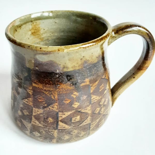 Mug Brown Glazed  - Hand Thrown Stoneware Ceramic Mug 