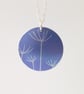 Dandelion seeds printed necklace pendant in dusky purple - Image 3