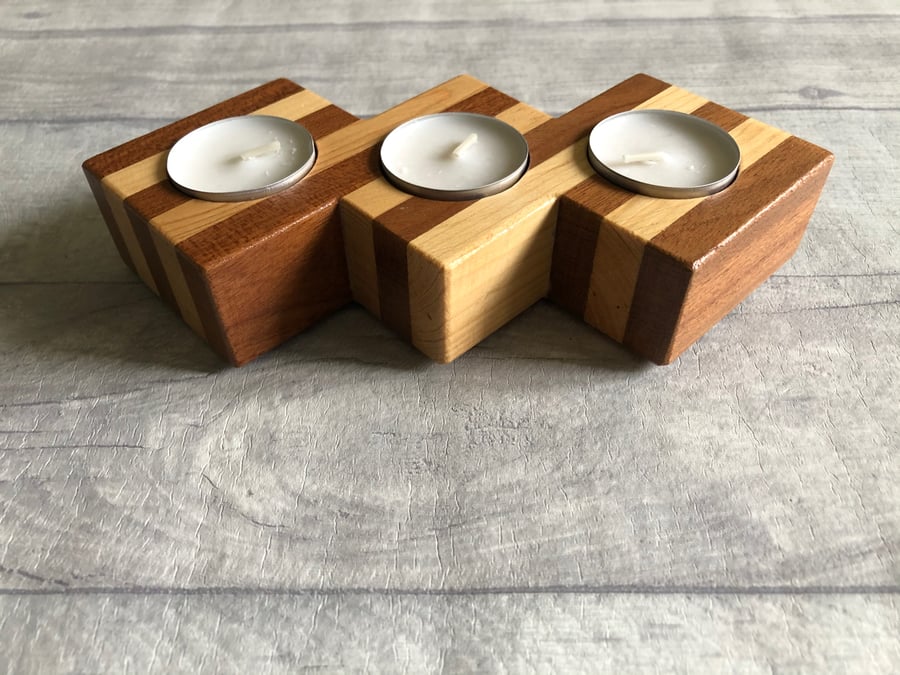 Wooden Tealight Holder, Tea light Holder, Candl... - Folksy