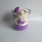 Purple Macaron Candle – Handmade Decorative Candle in Glass Jar