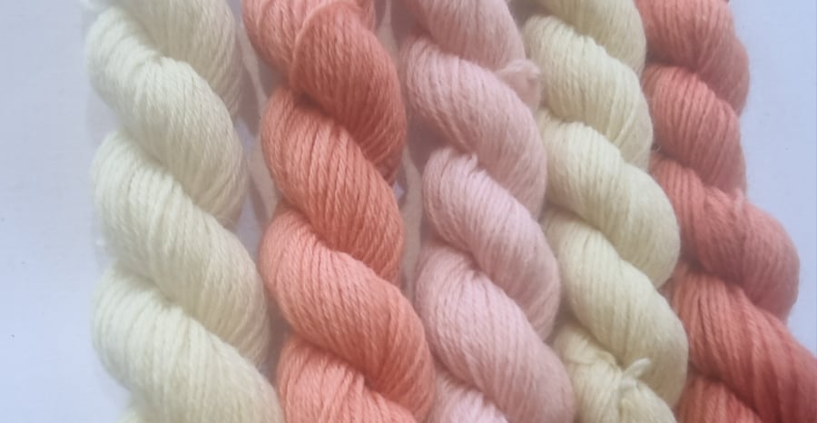 Perivian sock wool mini skeins naturally dyed