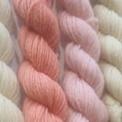 Perivian sock wool mini skeins naturally dyed