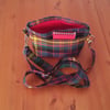 Tweed Tartan Sling Bag, Handmade Scottish Wool Cross Body Satchel