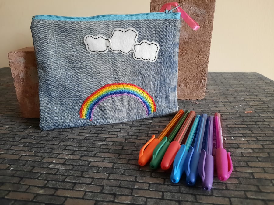 Rainbow Zippered Pouches - Circles