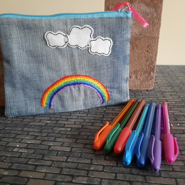 Rainbow Zippered Pouches - Circles