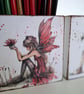 Decoupaged Fairy Pencil Holder, Hand-Painted Wooden Desk Organizer, Set of Two - Image 2