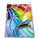 Kingfisher Rainbow Panel Stained Glass Suncatcher 019