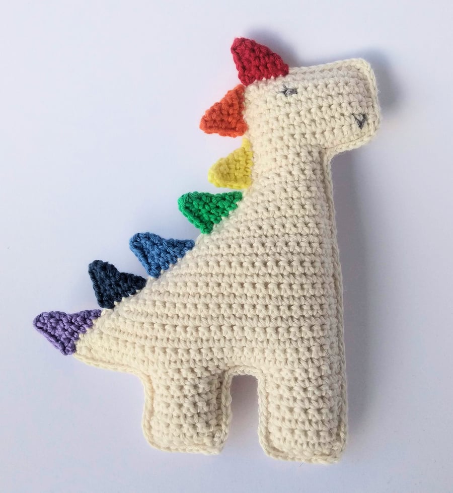 Dinosaur, MADE TO ORDER, Crochet Toy, Baby Gift, Rainbow gift, Cotton yarn