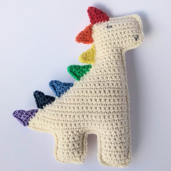 Dinosaur, MADE TO ORDER, Crochet Toy, Baby Gift, Rainbow gift, Cotton yarn