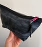Lined Inner Tube Bag - Dark Pink Zip & Off-White Bicycle Lining - Image 1