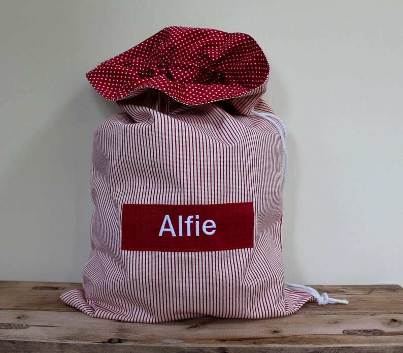 Striped Personalised Christmas Sack