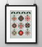 063 - Cross Stitch Christmas Tree Baubles with Holly and Snowflakes Sampler - Image 2