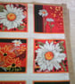 Medium Sized Jute Bag with Daisies in Squares Pocket - Image 4