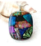 Dichroic Glass S014 Supersize Patchwork 3-layer Pendant with Silver Plated chain - Image 1