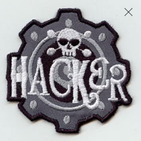 Hacker Embroidered Patch Skull & Gear Cyberpunk Badge Machine Embroidery Patch