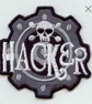 Hacker Embroidered Patch Skull & Gear Cyberpunk Badge Machine Embroidery Patch