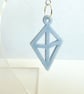 3D Printed Geometric Diamond Shape Drop Earrings on Sterling Silver Ear Hooks - Image 4