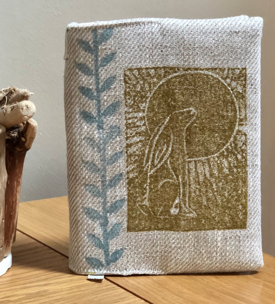 Fabric Covered Notebook-Moon Gazing Hare