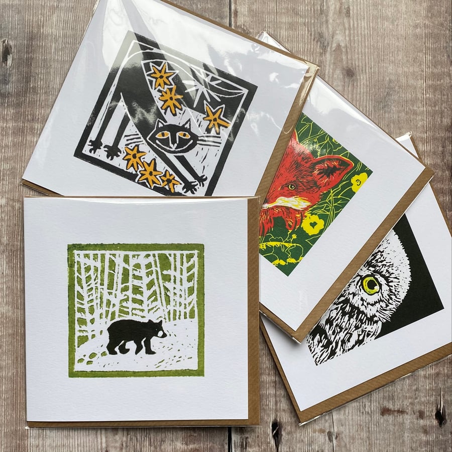 Pick & Mix x4 Square Blank Greetings Cards