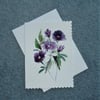 blank all occasion hand painted floral greetings card ( ref F 007 )