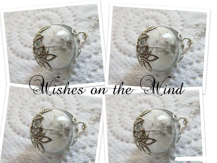 4 x Dandelion Tiny Glass Globe Wish Necklaces for Bridesmaids