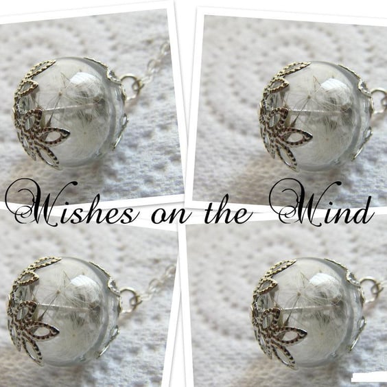 4 x Dandelion Tiny Glass Globe Wish Necklaces for Bridesmaids