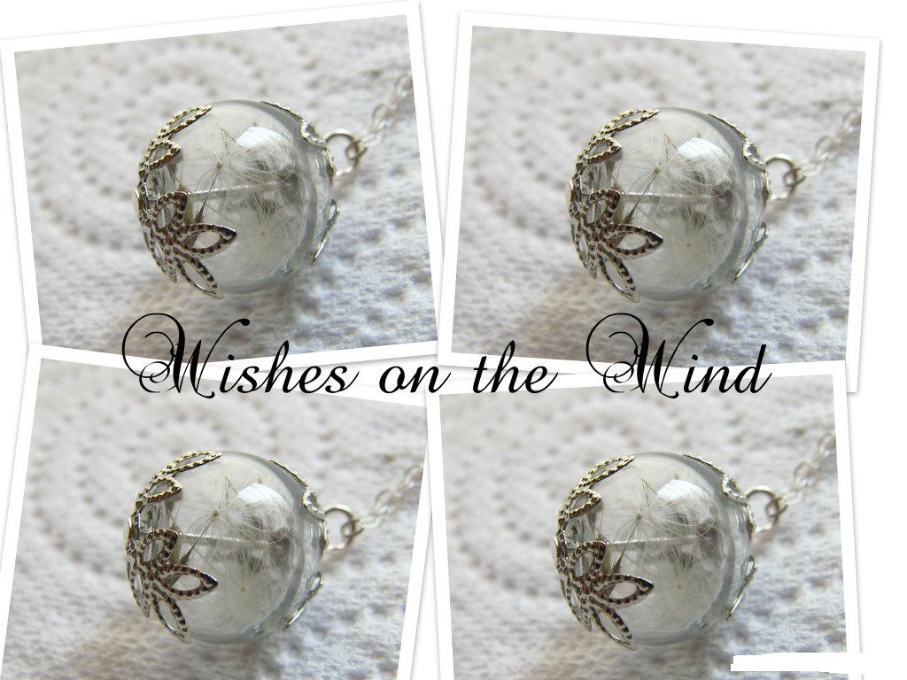 4 x Dandelion Tiny Glass Globe Wish Necklaces for Bridesmaids