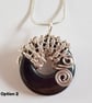 Hematite Wire Wrapped Pendant Necklace - Silver Wirework Gemstone - Image 4