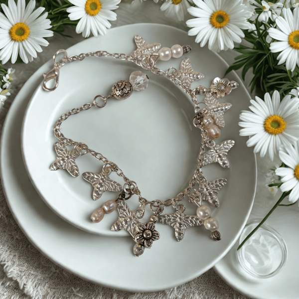 Bees and Beads and Flowers Bracelet