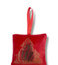 Velvet Lavender Sachet, Hand Printed Lavender Bag, Christmas Tree Ornament  - Image 2