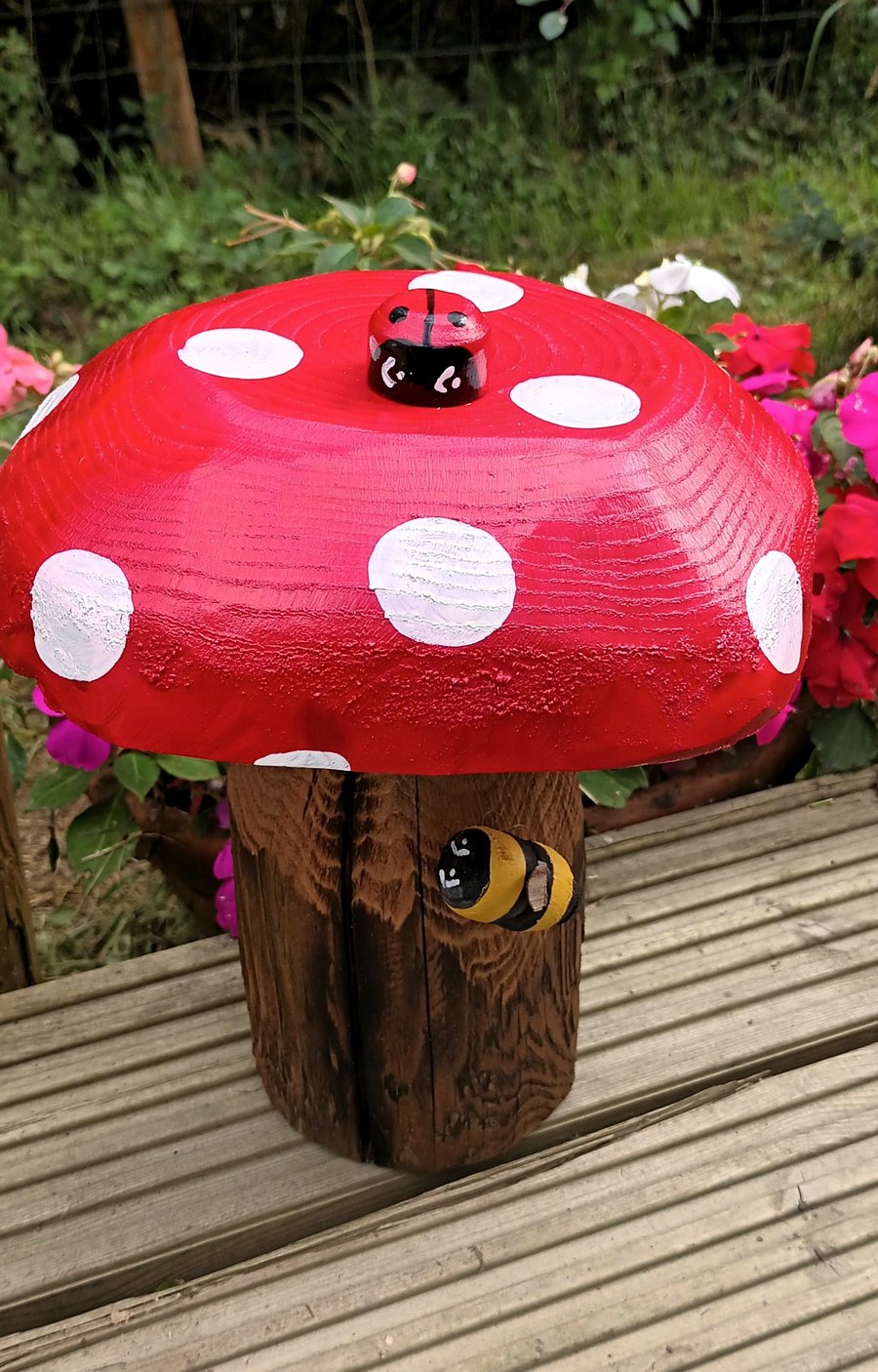 Red Toadstool with Bee and Ladybird