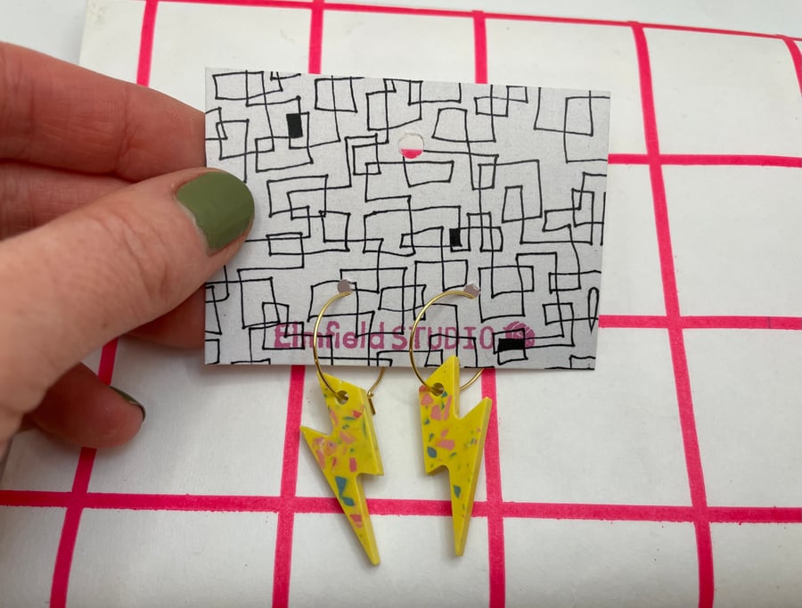 Lightning Hoop Earrings