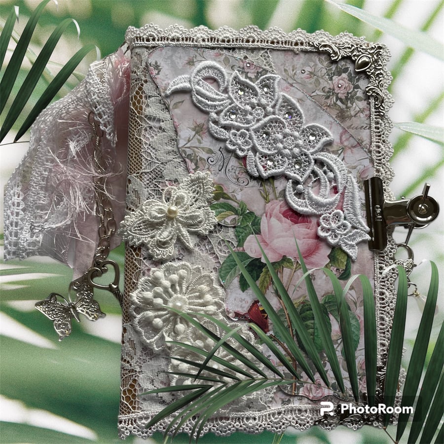 Journal - Butterfly Journal, Vintage style, Shabby Chic PB10 - 0007