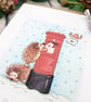 Hedgehog Sending Love Card - Christmas Card - Image 2
