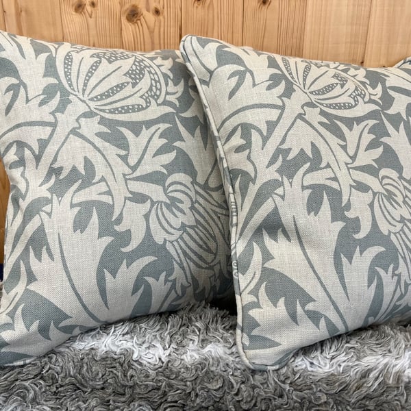 Morris and co Thistle fabric cushion. 