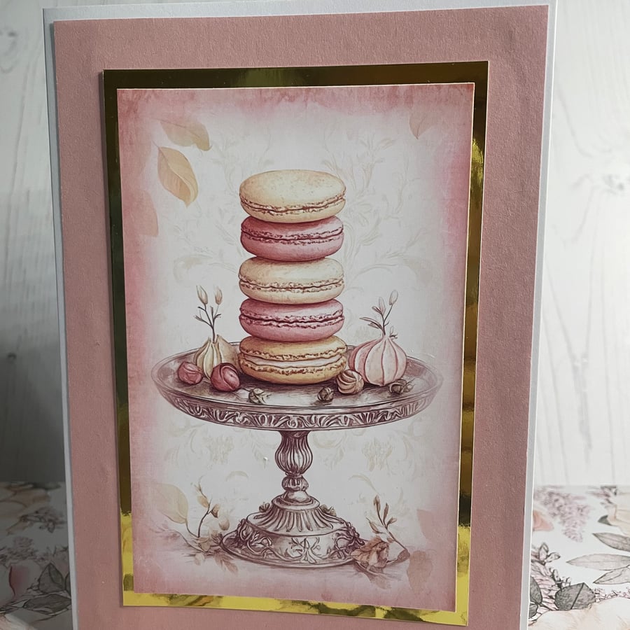 Greeting Card - Vintage Peach Flowers - C183