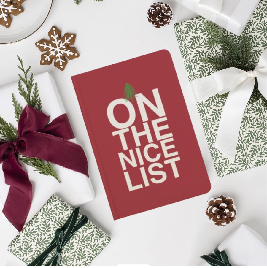  Christmas On The Nice List Notebook shopping reminder for xmas craft drop