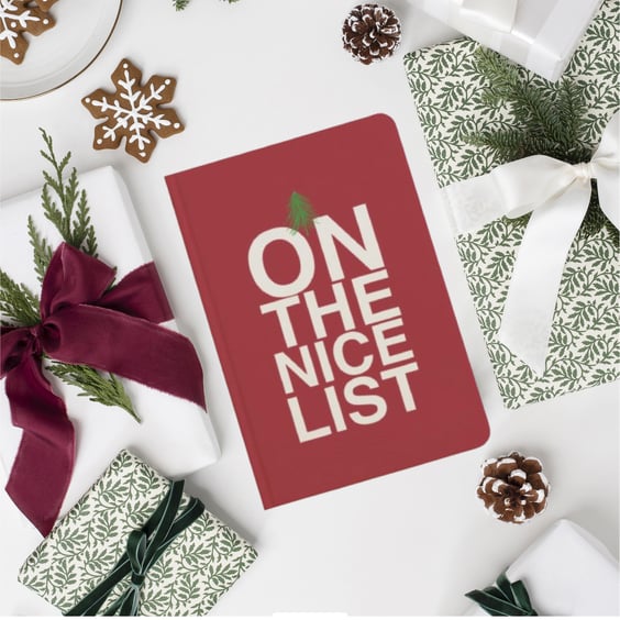  Christmas On The Nice List Notebook shopping reminder for xmas craft drop