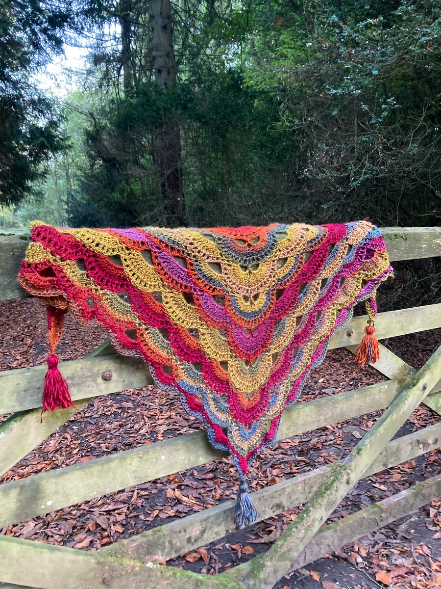 Crochet lace scarf shawl Folk