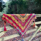 Crochet lace scarf shawl Folk